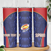 Custom Spain Rugby 2026 Skinny Tumbler Vamos Los Leones Blue Version