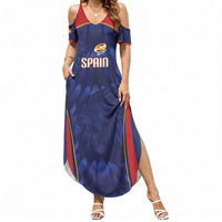 Custom Spain Rugby 2026 Summer Maxi Dress Vamos Los Leones Blue Version