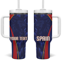 Custom Spain Rugby 2026 Tumbler With Handle Vamos Los Leones Blue Version