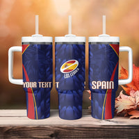 Custom Spain Rugby 2026 Tumbler With Handle Vamos Los Leones Blue Version