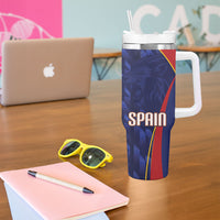 Custom Spain Rugby 2026 Tumbler With Handle Vamos Los Leones Blue Version