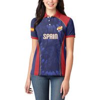 Custom Spain Rugby 2026 Women Polo Shirt Vamos Los Leones Blue Version