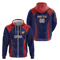 Custom Spain Rugby 2026 Zip Hoodie Vamos Los Leones Blue Version