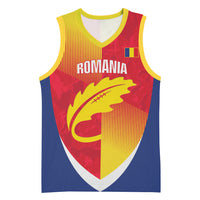 Custom Romania Rugby 2026 Basketball Jersey Stejarii Oak Leaf Symbol
