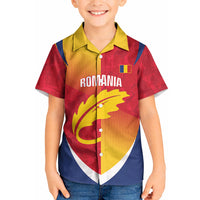 Custom Romania Rugby 2026 Kid Hawaiian Shirt Stejarii Oak Leaf Symbol