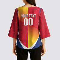 Custom Romania Rugby 2026 Kimono Sleeve Blouse Stejarii Oak Leaf Symbol