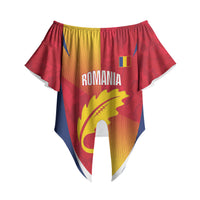 Custom Romania Rugby 2026 Off Shoulder Wrap Waist Top Stejarii Oak Leaf Symbol
