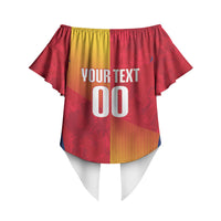 Custom Romania Rugby 2026 Off Shoulder Wrap Waist Top Stejarii Oak Leaf Symbol