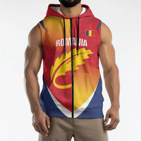 Custom Romania Rugby 2026 Sleeveless Zip Hoodie Stejarii Oak Leaf Symbol