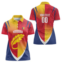 Custom Romania Rugby 2026 Women Polo Shirt Stejarii Oak Leaf Symbol