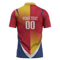 Custom Romania Rugby 2026 Zipper Polo Shirt Stejarii Oak Leaf Symbol
