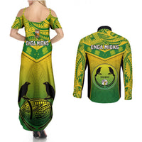 Papua New Guinea Rugby Couples Matching Summer Maxi Dress and Long Sleeve Button Shirts Enga Mioks PNG Polynesian Pattern - Wonder Print Shop