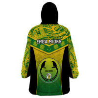 Papua New Guinea Rugby Wearable Blanket Hoodie Enga Mioks PNG Polynesian Pattern - Wonder Print Shop