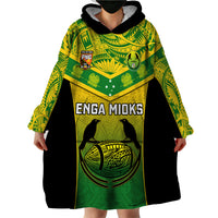 Papua New Guinea Rugby Wearable Blanket Hoodie Enga Mioks PNG Polynesian Pattern - Wonder Print Shop