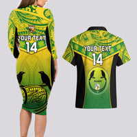 Custom Papua New Guinea Rugby Couples Matching Long Sleeve Bodycon Dress and Hawaiian Shirt Enga Mioks PNG Polynesian Pattern - Wonder Print Shop