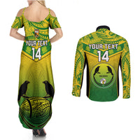 Custom Papua New Guinea Rugby Couples Matching Summer Maxi Dress and Long Sleeve Button Shirts Enga Mioks PNG Polynesian Pattern - Wonder Print Shop