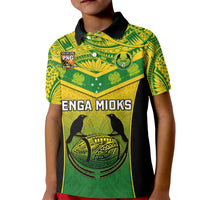 Custom Papua New Guinea Rugby Kid Polo Shirt Enga Mioks PNG Polynesian Pattern - Wonder Print Shop