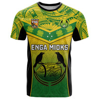 Custom Papua New Guinea Rugby T Shirt Enga Mioks PNG Polynesian Pattern - Wonder Print Shop