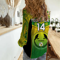 Custom Papua New Guinea Rugby Women Casual Shirt Enga Mioks PNG Polynesian Pattern - Wonder Print Shop