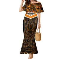 Papua New Guinea Rugby Mermaid Dress Lae Snax Tigers PNG Polynesian Pattern - Wonder Print Shop