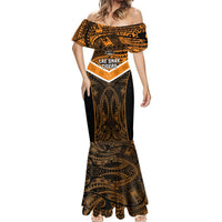 Papua New Guinea Rugby Mermaid Dress Lae Snax Tigers PNG Polynesian Pattern - Wonder Print Shop