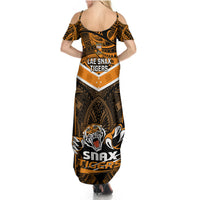 Papua New Guinea Rugby Summer Maxi Dress Lae Snax Tigers PNG Polynesian Pattern - Wonder Print Shop