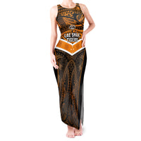 Papua New Guinea Rugby Tank Maxi Dress Lae Snax Tigers PNG Polynesian Pattern - Wonder Print Shop