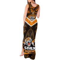 Papua New Guinea Rugby Tank Maxi Dress Lae Snax Tigers PNG Polynesian Pattern - Wonder Print Shop