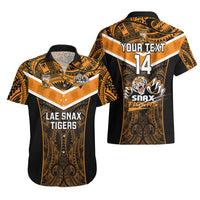 Custom Papua New Guinea Rugby Hawaiian Shirt Lae Snax Tigers PNG Polynesian Pattern - Wonder Print Shop