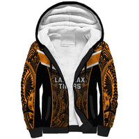 Custom Papua New Guinea Rugby Sherpa Hoodie Lae Snax Tigers PNG Polynesian Pattern - Wonder Print Shop