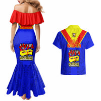 Papua New Guinea Rugby Couples Matching Mermaid Dress And Hawaiian Shirt Hela Wigmen PNG Polynesian Pattern - Wonder Print Shop