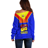 Papua New Guinea Rugby Off Shoulder Sweater Hela Wigmen PNG Polynesian Pattern - Wonder Print Shop