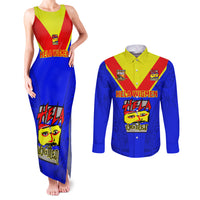 Custom Papua New Guinea Rugby Couples Matching Tank Maxi Dress and Long Sleeve Button Shirts Hela Wigmen PNG Polynesian Pattern - Wonder Print Shop
