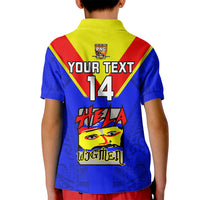Custom Papua New Guinea Rugby Kid Polo Shirt Hela Wigmen PNG Polynesian Pattern - Wonder Print Shop