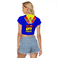 Custom Papua New Guinea Rugby Raglan Cropped T Shirt Hela Wigmen PNG Polynesian Pattern - Wonder Print Shop