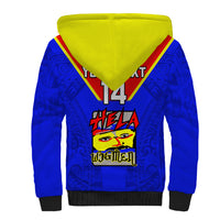 Custom Papua New Guinea Rugby Sherpa Hoodie Hela Wigmen PNG Polynesian Pattern - Wonder Print Shop