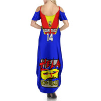 Custom Papua New Guinea Rugby Summer Maxi Dress Hela Wigmen PNG Polynesian Pattern - Wonder Print Shop