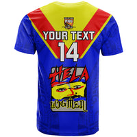 Custom Papua New Guinea Rugby T Shirt Hela Wigmen PNG Polynesian Pattern - Wonder Print Shop