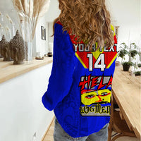 Custom Papua New Guinea Rugby Women Casual Shirt Hela Wigmen PNG Polynesian Pattern - Wonder Print Shop