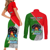 Papua New Guinea Rugby Couples Matching Short Sleeve Bodycon Dress and Long Sleeve Button Shirts Rabaul Gurias PNG Polynesian Pattern - Wonder Print Shop