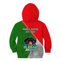 Papua New Guinea Rugby Kid Hoodie Rabaul Gurias PNG Polynesian Pattern - Wonder Print Shop