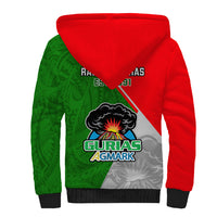 Papua New Guinea Rugby Sherpa Hoodie Rabaul Gurias PNG Polynesian Pattern - Wonder Print Shop