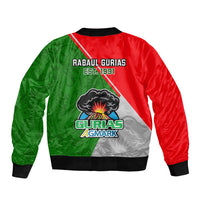 Papua New Guinea Rugby Sleeve Zip Bomber Jacket Rabaul Gurias PNG Polynesian Pattern - Wonder Print Shop