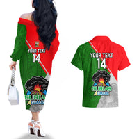 Custom Papua New Guinea Rugby Couples Matching Off The Shoulder Long Sleeve Dress and Hawaiian Shirt Rabaul Gurias PNG Polynesian Pattern - Wonder Print Shop