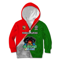 Custom Papua New Guinea Rugby Kid Hoodie Rabaul Gurias PNG Polynesian Pattern - Wonder Print Shop