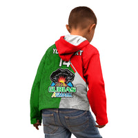 Custom Papua New Guinea Rugby Kid Hoodie Rabaul Gurias PNG Polynesian Pattern - Wonder Print Shop