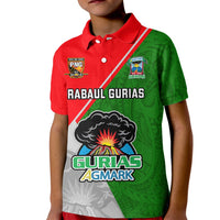 Custom Papua New Guinea Rugby Kid Polo Shirt Rabaul Gurias PNG Polynesian Pattern - Wonder Print Shop