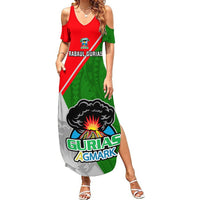 Custom Papua New Guinea Rugby Summer Maxi Dress Rabaul Gurias PNG Polynesian Pattern - Wonder Print Shop