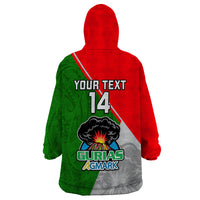 Custom Papua New Guinea Rugby Wearable Blanket Hoodie Rabaul Gurias PNG Polynesian Pattern - Wonder Print Shop