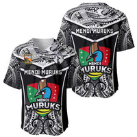Papua New Guinea Rugby Baseball Jersey Mendi Muruks PNG Polynesian Pattern - Wonder Print Shop